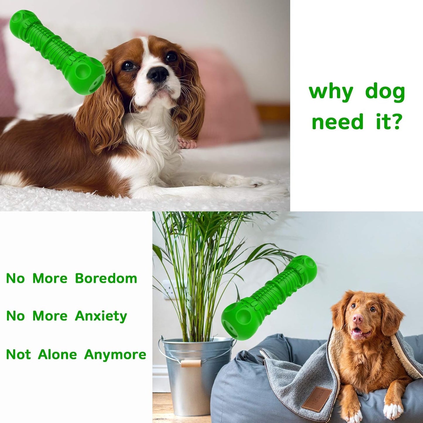 Dog Squeaky Toys Almost Indestructible Tough Durable Dog Toys Dog Chew Green Toys Large Medium Dogs Aggressive Chewers Stick Toys Chew Toys,Milk Flavor Non-Toxic Natural Rubber Skulls Dog Toys