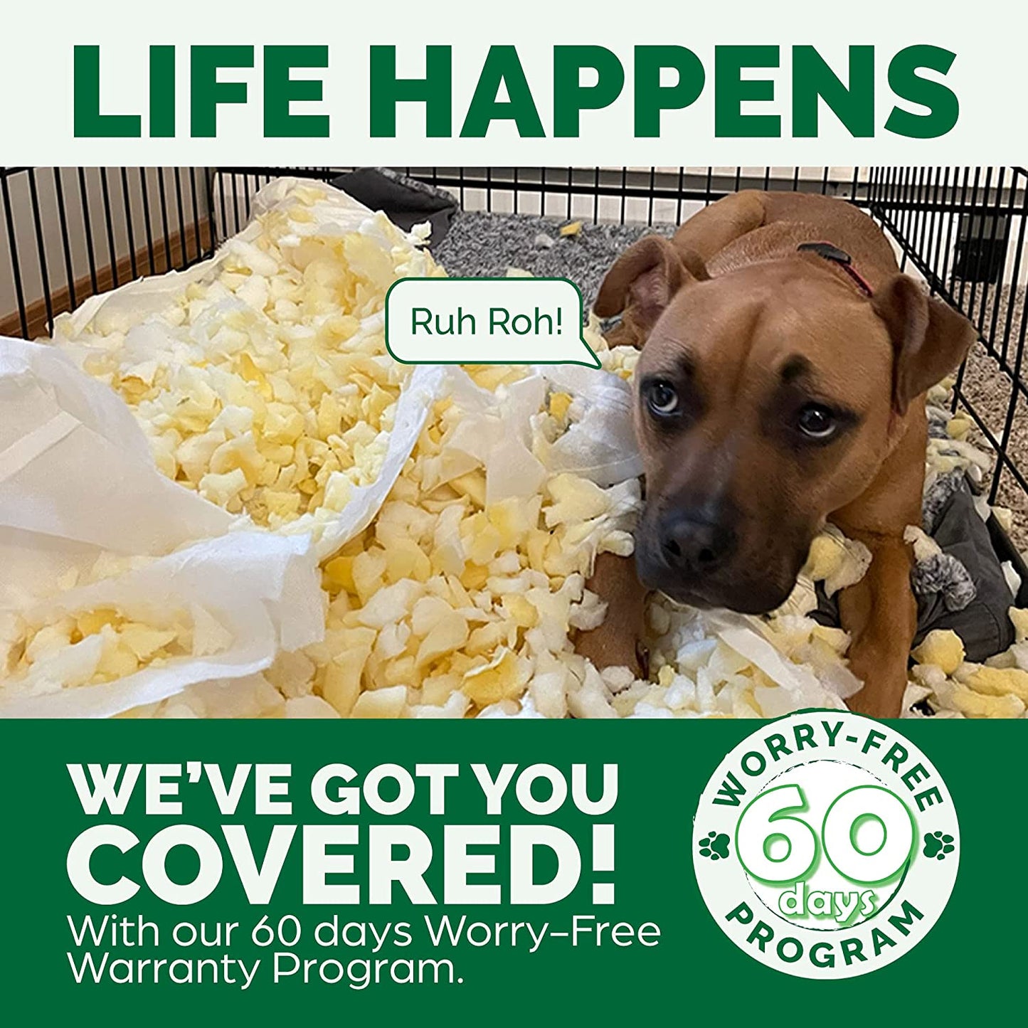 Water-Resistant Cooling Gel Dog Bed for Large Dogs W/ Removable Washable Cover, for Dogs up to 125 Lbs - Indoor/Outdoor Logo Print Oxford Polycanvas Mattress - Forest, Jumbo Plus/Xxl