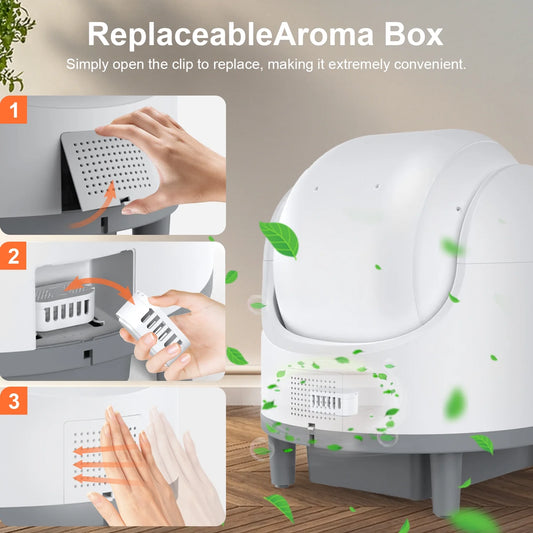 Cat Litter Box Deodorizers, Compataible with Automatic Cat Litter Box , Air Freshener for Self-Cleaning Litter Boxes Refill Cartridges, Long-Lasting Odor Elimination (3-Pack)