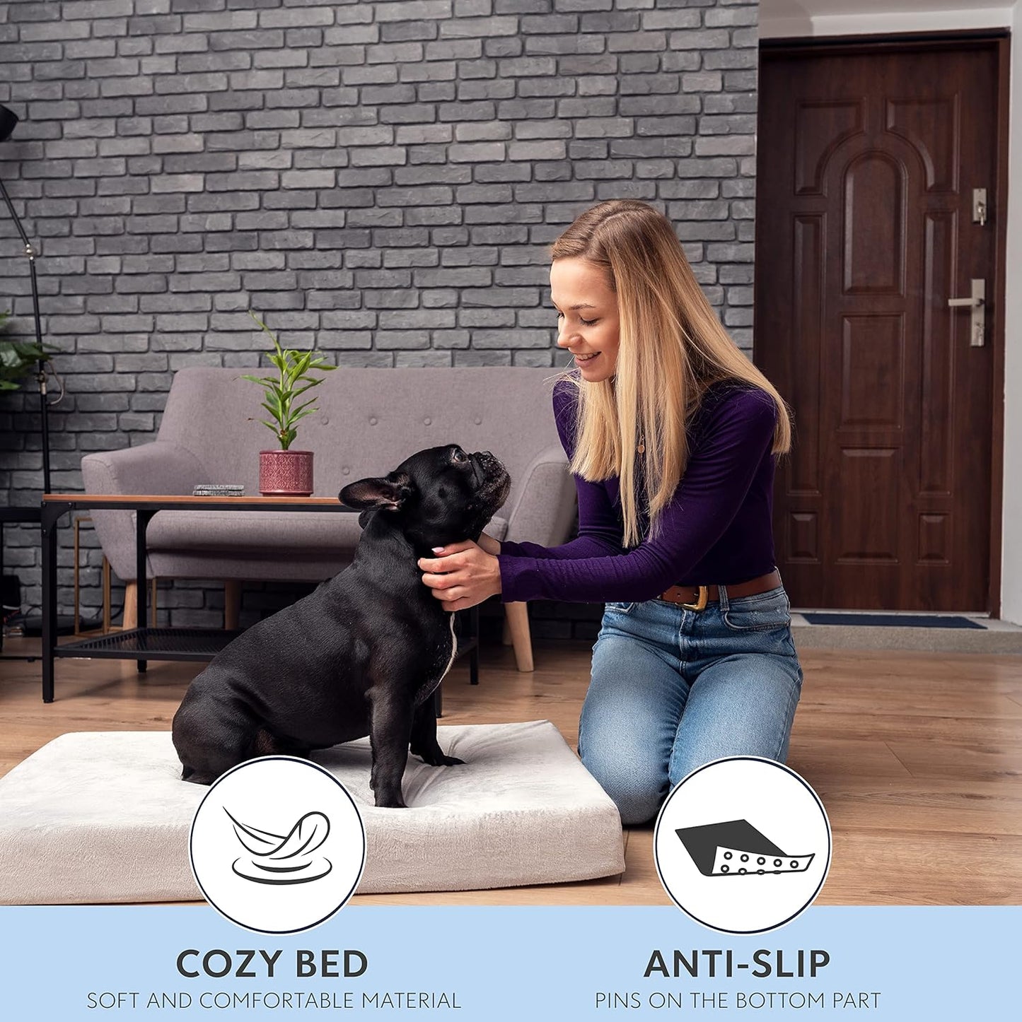 Memory Foam Dog Bed (High Density) - Orthopedic Dog Bed Insert for Large Dogs and Small, Medium, Extra Large Dogs - 5 Bed Sizes from Puppy to 100Lbs Dog - Temperature Regulating Cooling Bed - XL