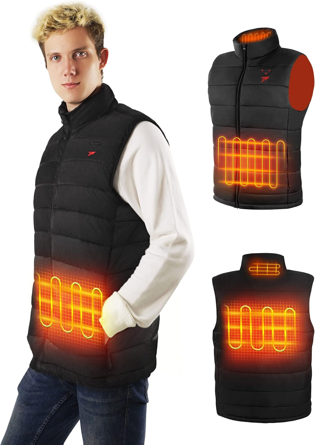 Men's Heated Vest with Battery Pack - Electric Lightweight Warming Jacket