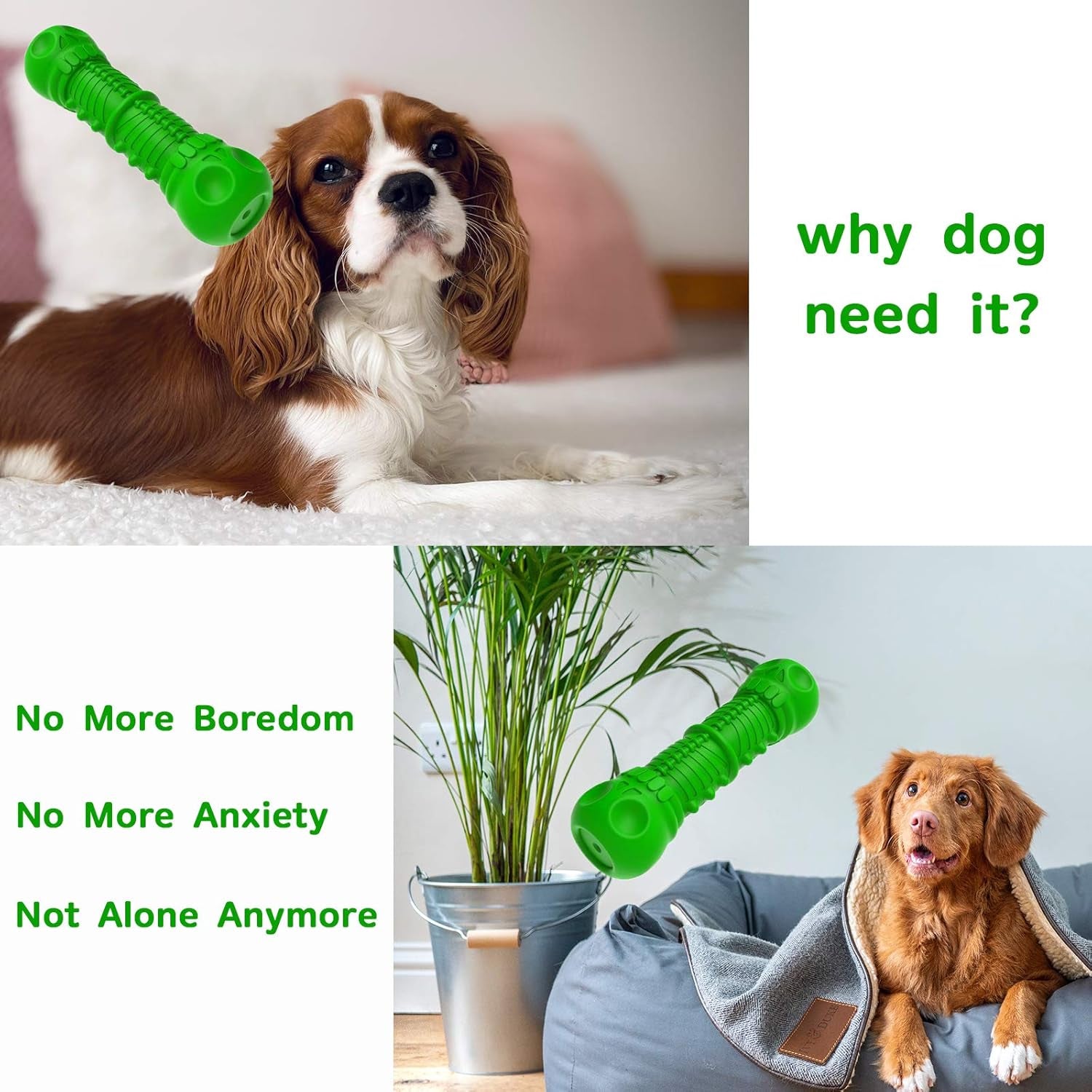 Dog Squeaky Toys Almost Indestructible Tough Durable Dog Toys Dog Chew Green Toys Large Medium Dogs Aggressive Chewers Stick Toys Chew Toys,Milk Flavor Non-Toxic Natural Rubber Skulls Dog Toys