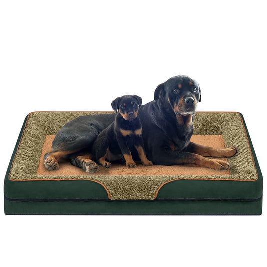 Dog Beds for Large Medium Small Dogs Orthopedic Pet Bed Sofa Supportive Egg Crate Foam Animal Couch with Removable Washable Cover Non Skid Bottom S to XL