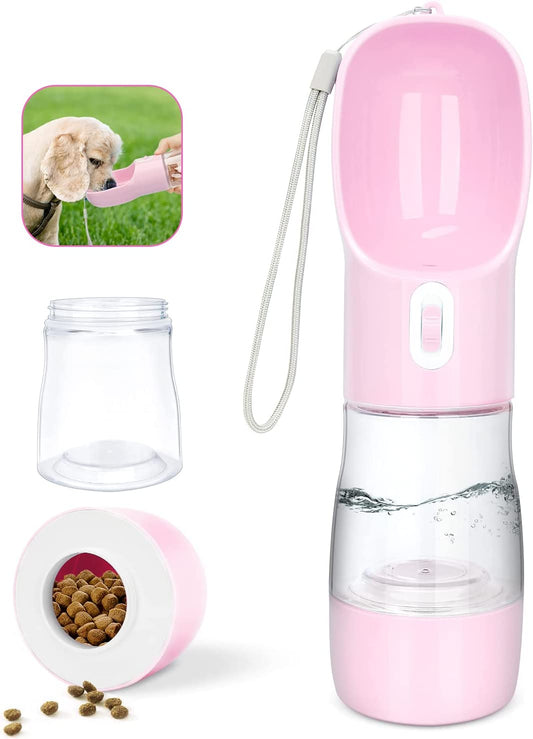 Portable Dog Water Bottle and Food Dispenser - Lightweight, Leak-Proof, and Easy to Clean for Walking and Traveling