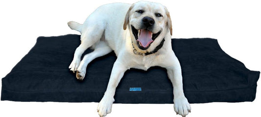 Shredded Memory Foam Orthopedic Bed with Removable Washable Cover and Water Proof Inner Fabric, Large (40-Inch-By-35-Inch), Navy Microfiber, for Dogs