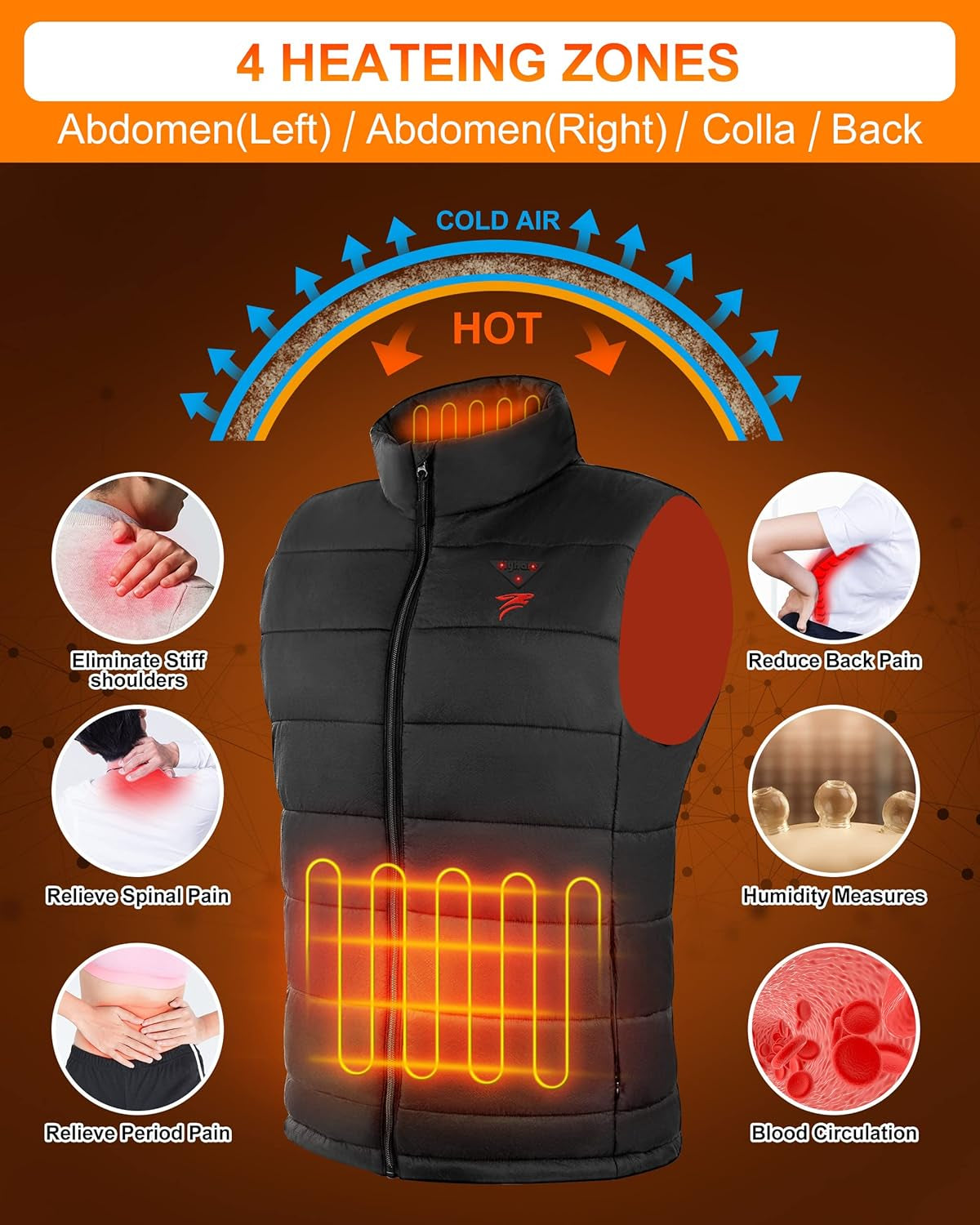 Men's Heated Vest with Battery Pack - Electric Lightweight Warming Jacket