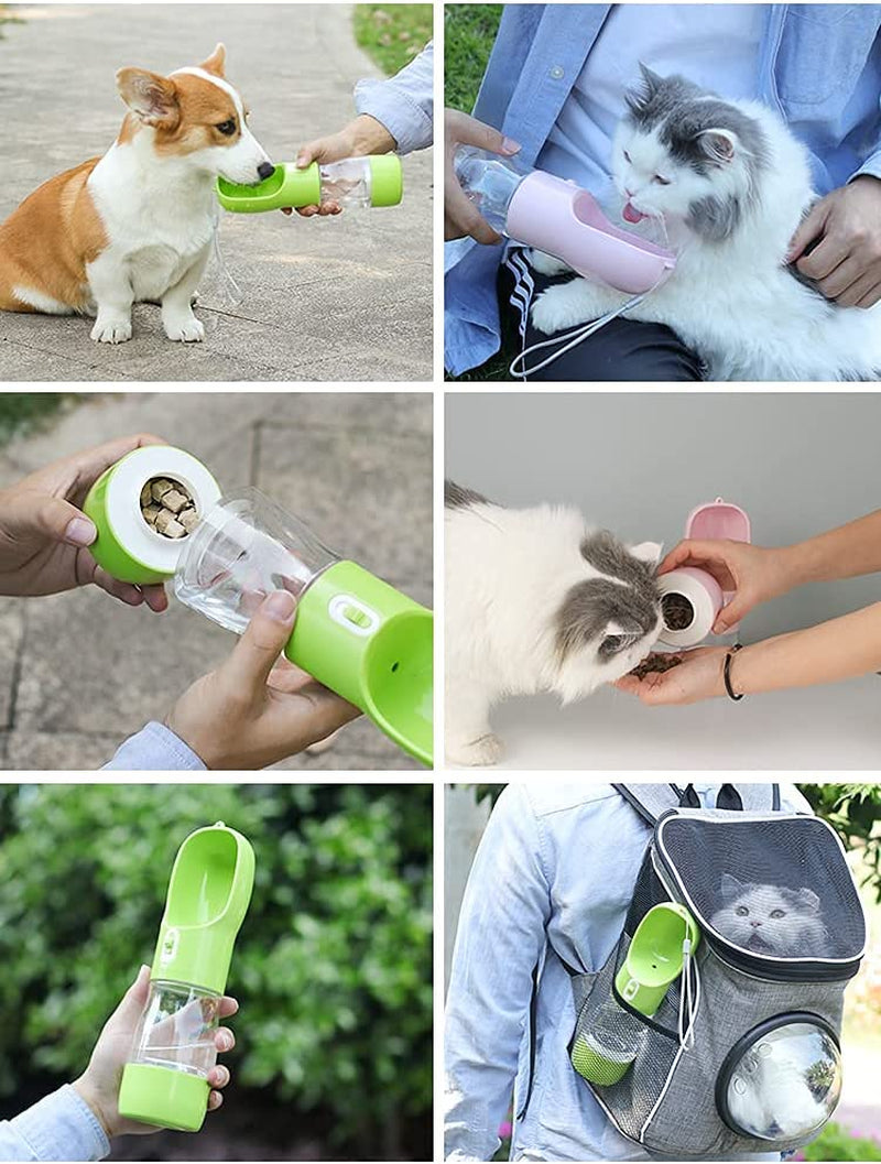 Portable Dog Water Bottle and Food Dispenser - Lightweight, Leak-Proof, and Easy to Clean for Walking and Traveling