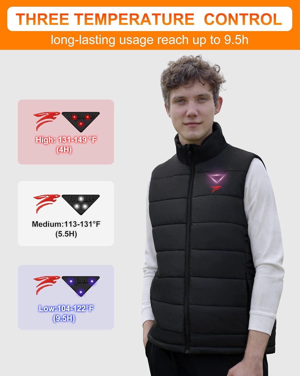 Men's Heated Vest with Battery Pack - Electric Lightweight Warming Jacket